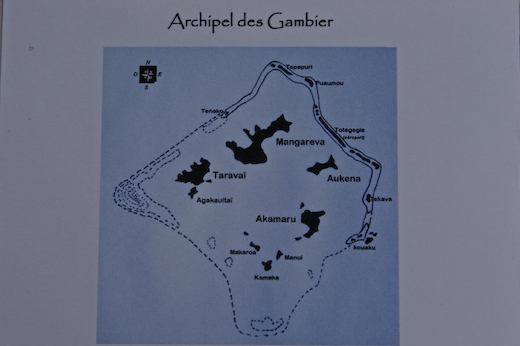 carte archipel des Gambier