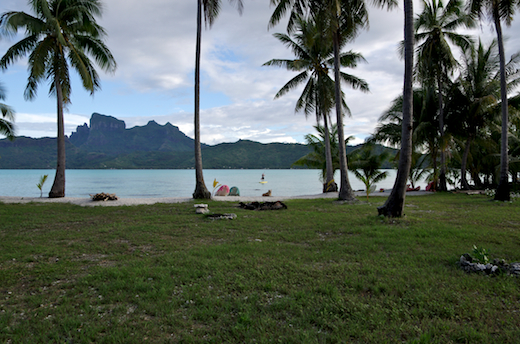 Motu Ome, pension Alice et Raphaël, vue sur Bora Bora,avril 2013